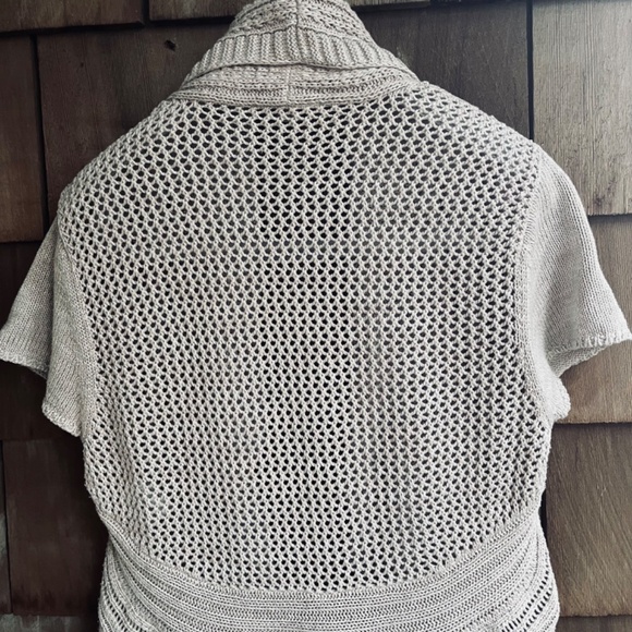 Denver Hayes L Short Sleeved Open Knit Cardigan Open Front Vest - Picture 10 of 13